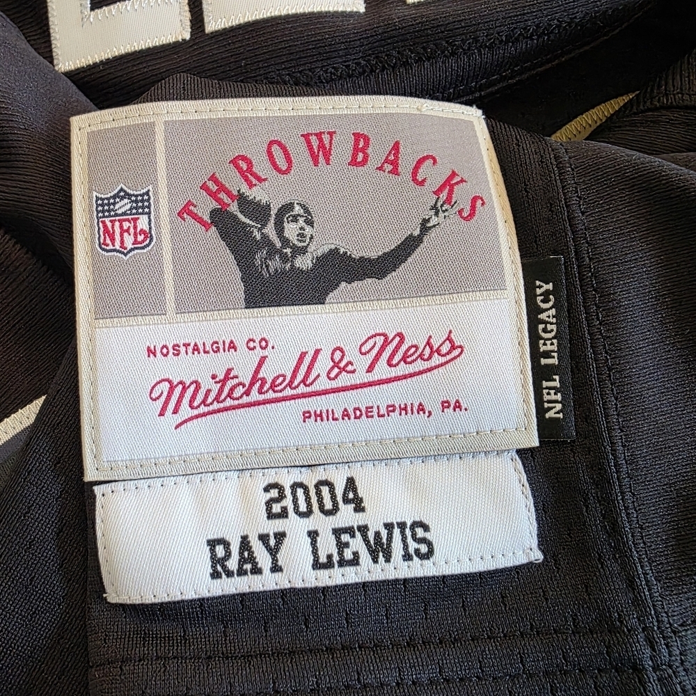 Mitchell & Ness Baltimore Ravens Ray Lewis #52 NFL Legacy Jersey 48 XL Throwback - Picture 8 of 12